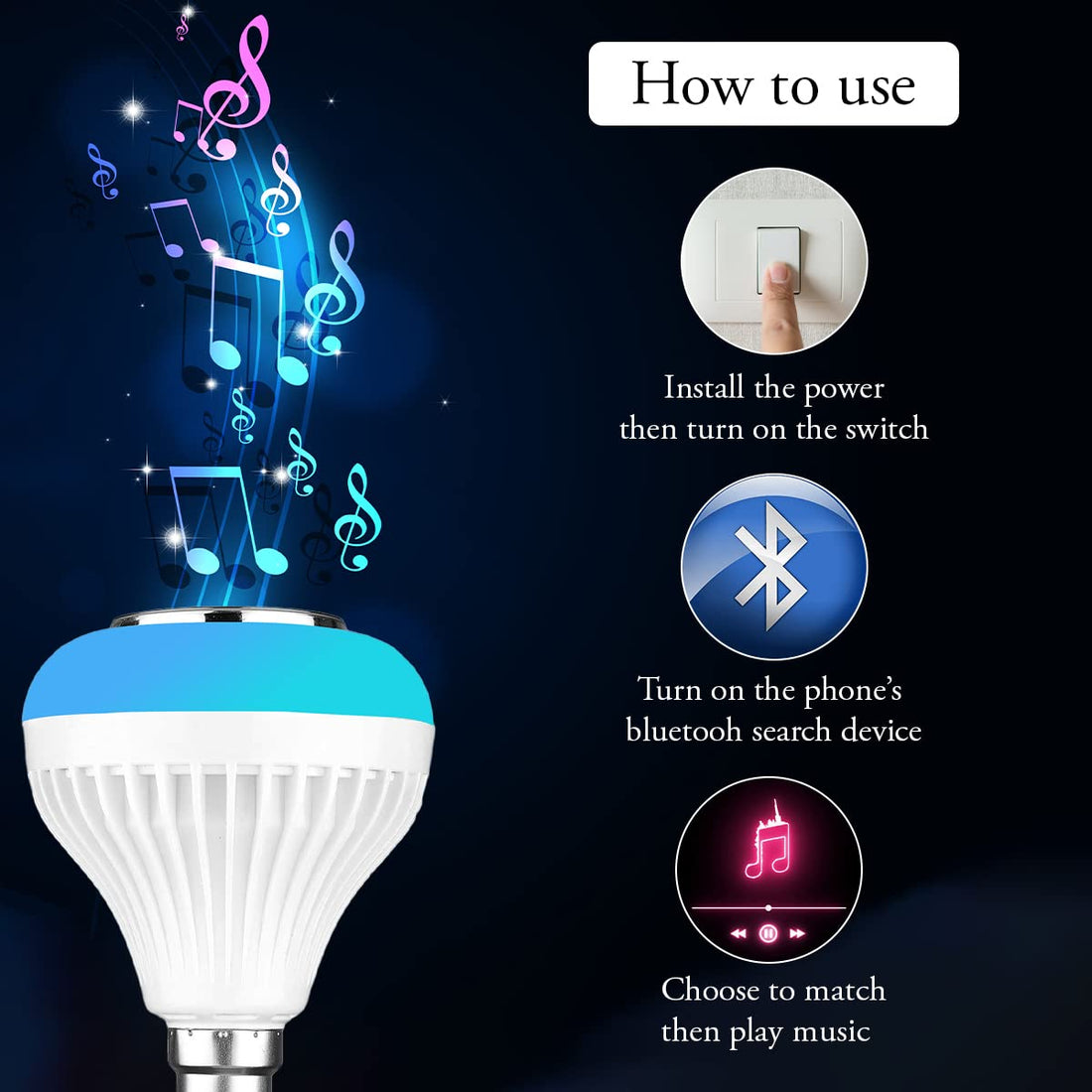 LED Bulb With Bluetooth And Speaker - Cosmetics Hub