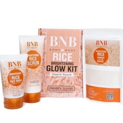 3 in 1 Brightening Glow Kit Rice Scrub Face Wash + Mask